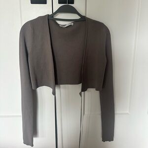 Zara Taupe wrap top